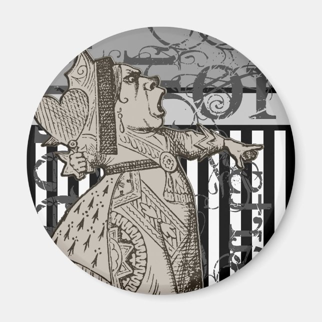 Alice In Wonderland Queen of Hearts Grunge Magnet (Front)