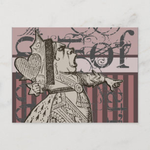 Alice In Wonderland Queen of Hearts Grunge (Pink) Postcard