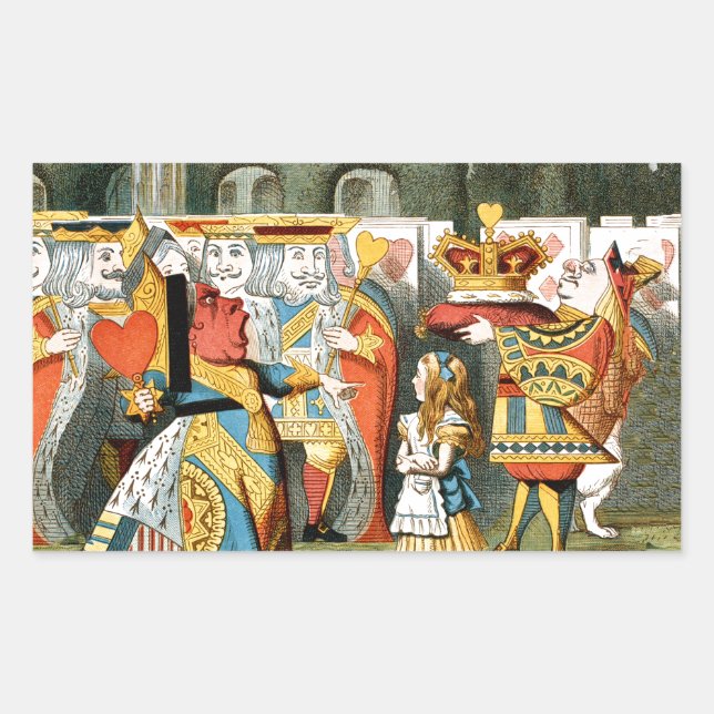 Alice in Wonderland Queen of Hearts Rectangular Sticker (Front)