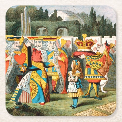 Alice in Wonderland Queen of Hearts Square Paper Coaster