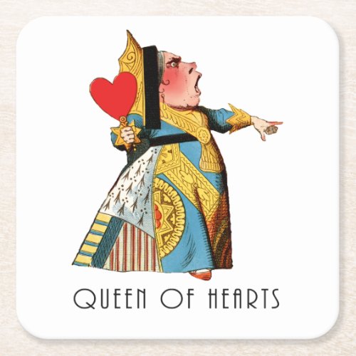 Alice in Wonderland Queen of Hearts Square Paper Coaster