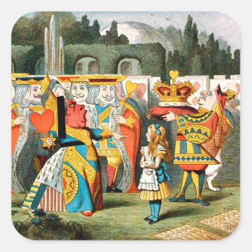 Alice in Wonderland Queen of Hearts Square Sticker