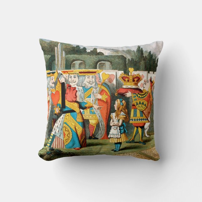 Alice in Wonderland Queen of Hearts Throw Pillow (Front)