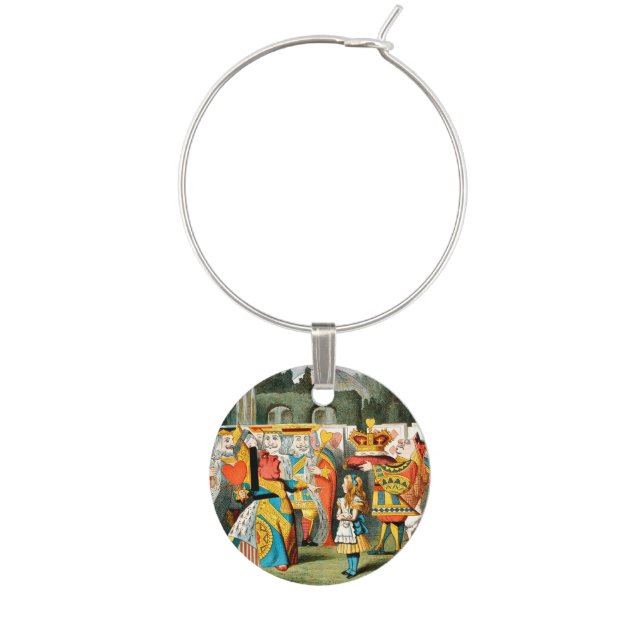 Alice in Wonderland Queen of Hearts Wine Charm (Front)