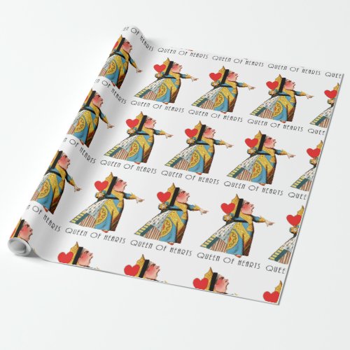 Alice in Wonderland Queen of Hearts Wrapping Paper