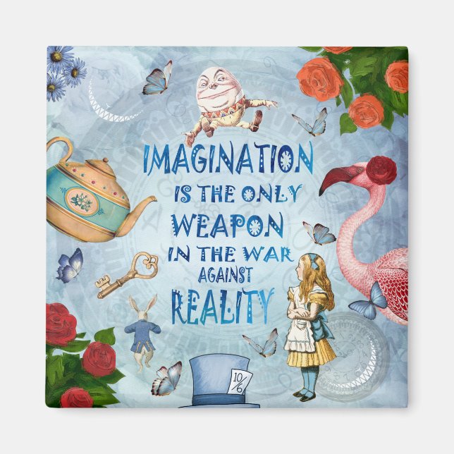 Alice In Wonderland  Quote - Imagination Magnet (Front)