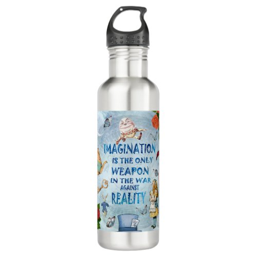 Alice In Wonderland  Quote _ Imagination Stainless Steel Water Bottle