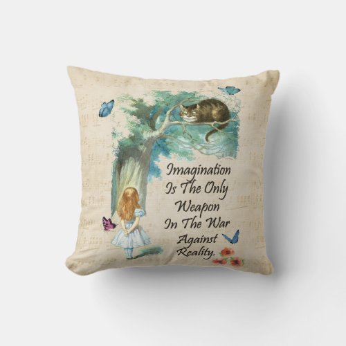 Alice In Wonderland Quote Throw Pillow