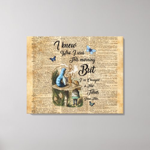 Alice in Wonderland Quote Vintage Dictionary Art Canvas Print