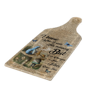 Alice in Wonderland Quote Vintage Dictionary Art Cutting Board