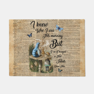 Alice in Wonderland Quote Vintage Dictionary Art Doormat