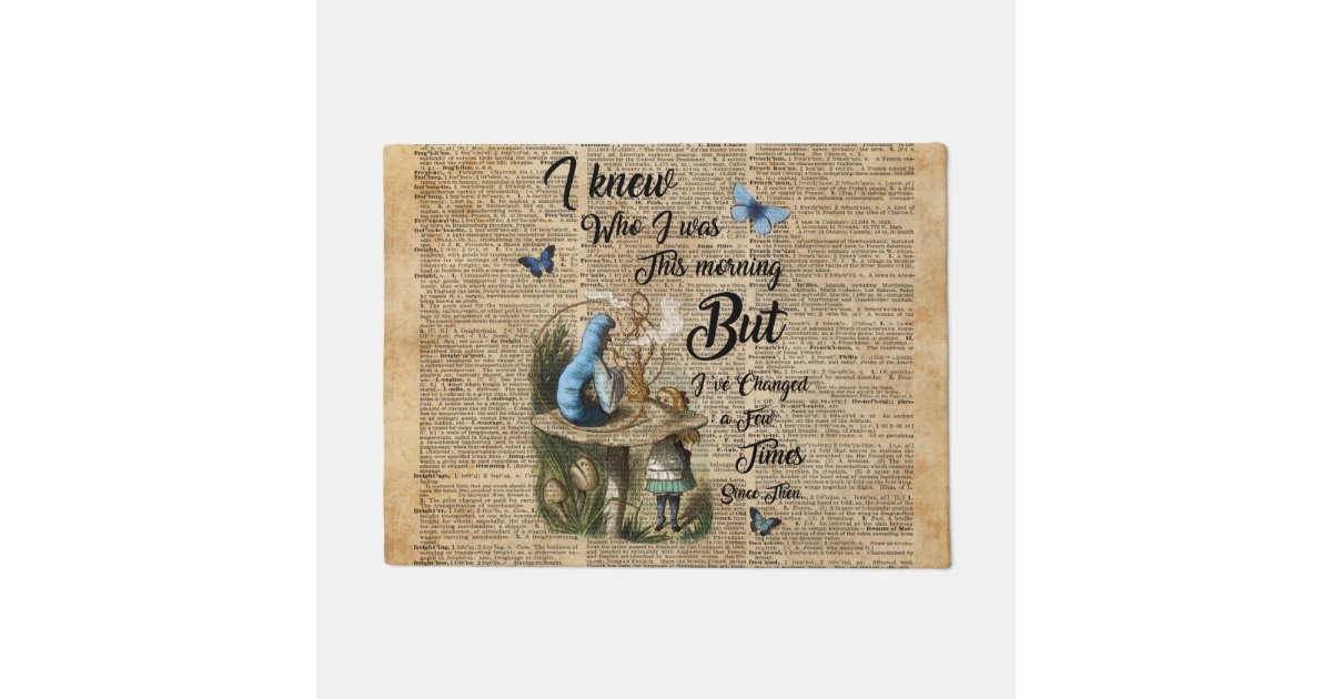 Alice in Wonderland Quote Vintage Dictionary Art Doormat Zazzle