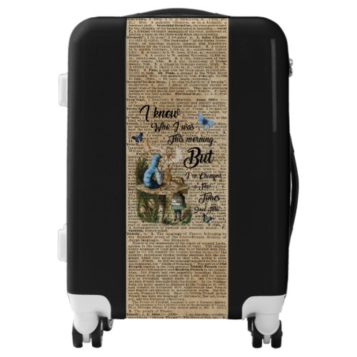 Alice in Wonderland Quote Vintage Dictionary Art Luggage