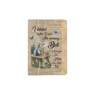 Alice in Wonderland Quote Vintage Dictionary Art Passport Holder