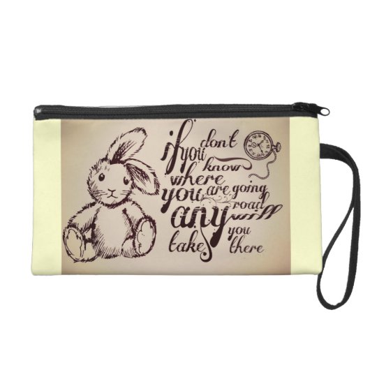 Alice in Wonderland Quote Wristlet (Front)