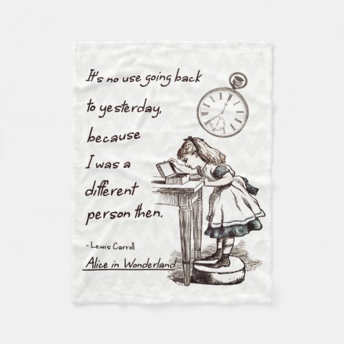 Alice in Wonderland Quotes Fleece Blanket