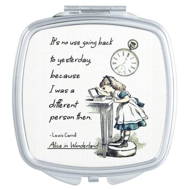 Alice in Wonderland Quotes Makeup Mirror (Front)