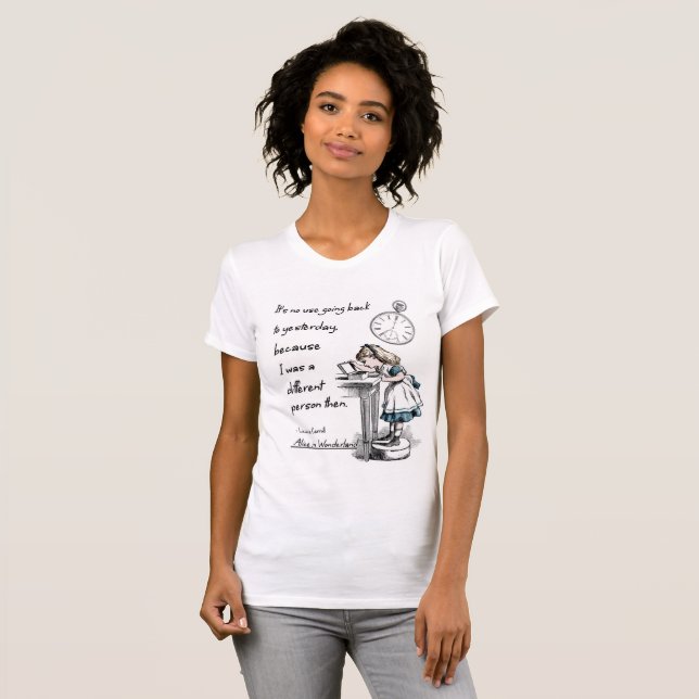 Alice in Wonderland Quotes T-Shirt (Front Full)