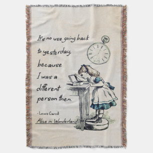 Alice in Wonderland Quotes Throw Blanket