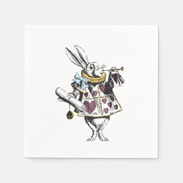 Alice in Wonderland Rabbit Baby Blue Napkins (Front)