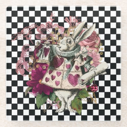Alice in Wonderland Rabbit Glass Coaster