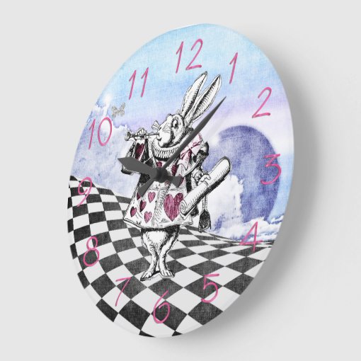 Alice in Wonderland Rabbit Herald Large Clock | Zazzle