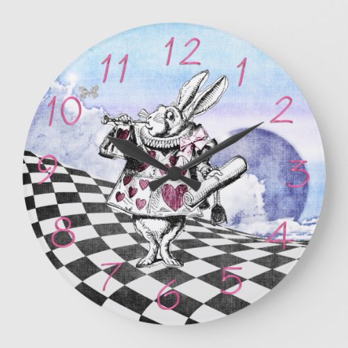 Alice in Wonderland Rabbit Herald Large Clock