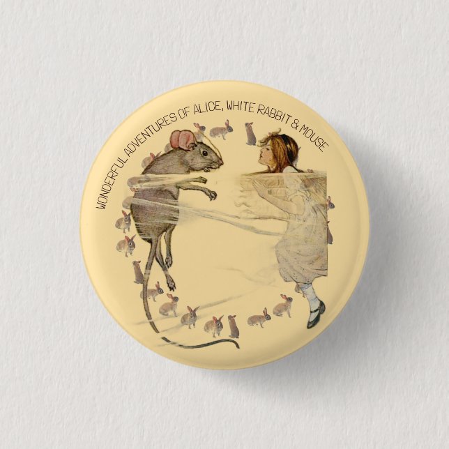 Alice in Wonderland Rabbit Mouse Button (Front)
