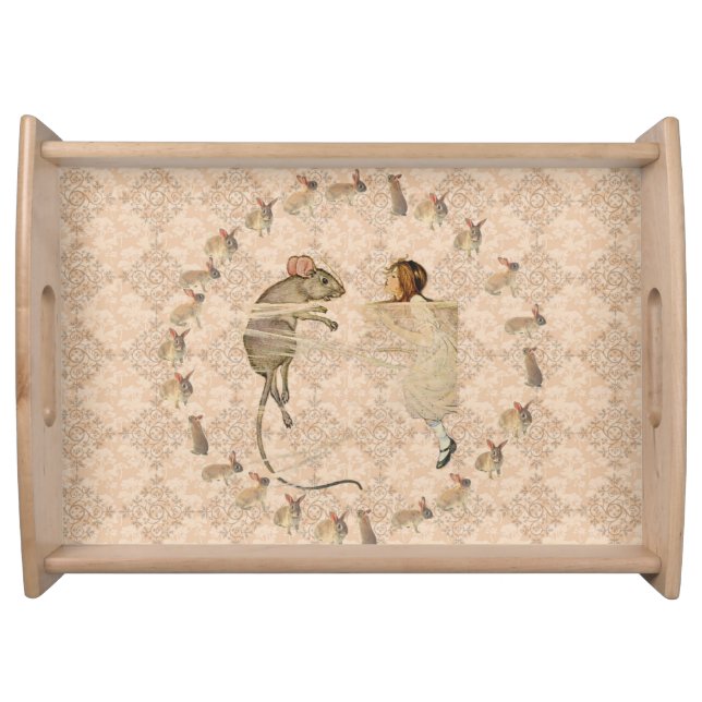 Alice in Wonderland Rabbit Mouse  Serving Tray (Front)