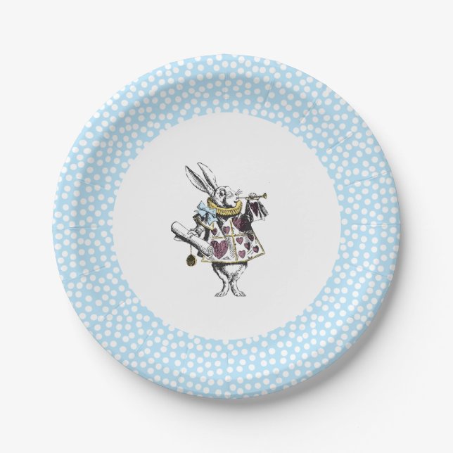 Alice in Wonderland Rabbit Paper Plates (Front)