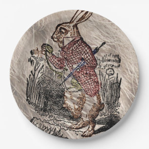 Alice #in Wonderland Rabbit Sketch Art Paper Plates
