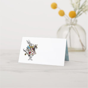 Alice in Wonderland Rabbit with Vintage Blue Place Card