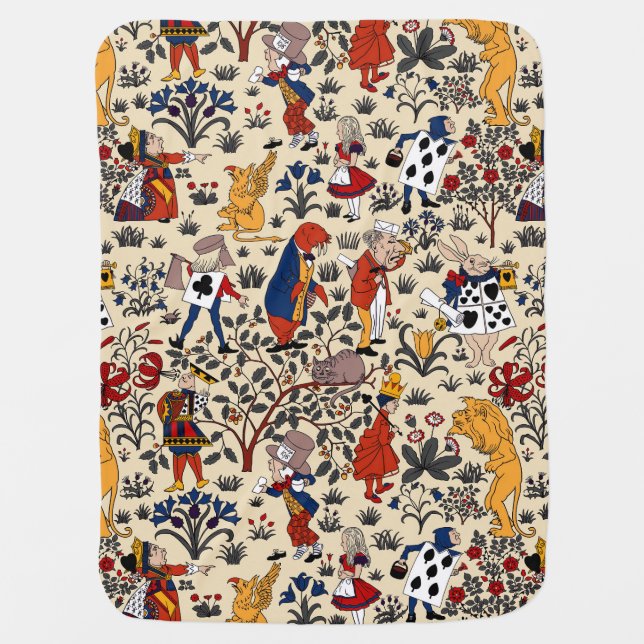 Alice in Wonderland Receiving Blanket (Front)