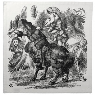 Alice in Wonderland - Red and White Knights Fight Cloth Napkin