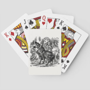 Alice in Wonderland - Red and White Knights Fight Poker Cards