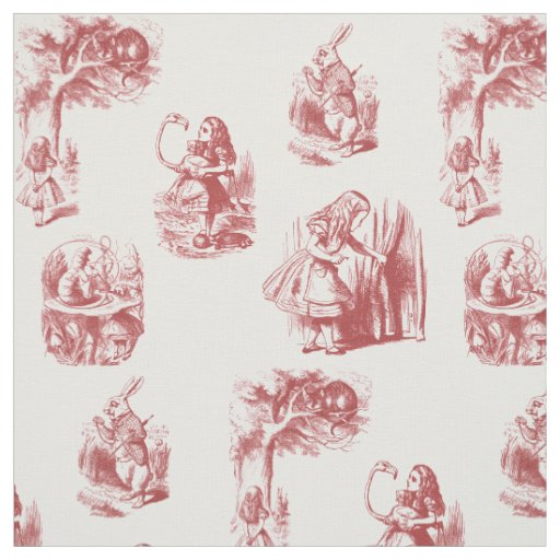 Alice in Wonderland Red Fabric