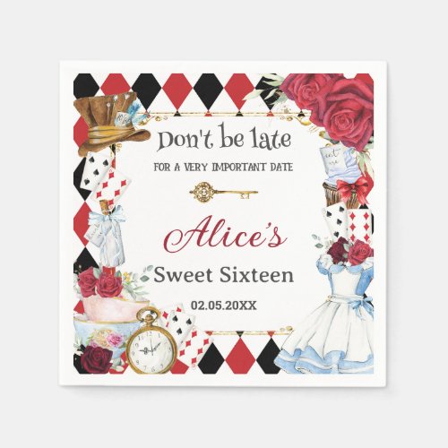 Alice in Wonderland Red Floral Birthday Tea Party