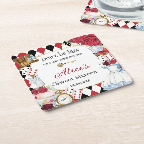 Alice in Wonderland Red Floral Birthday Tea Party