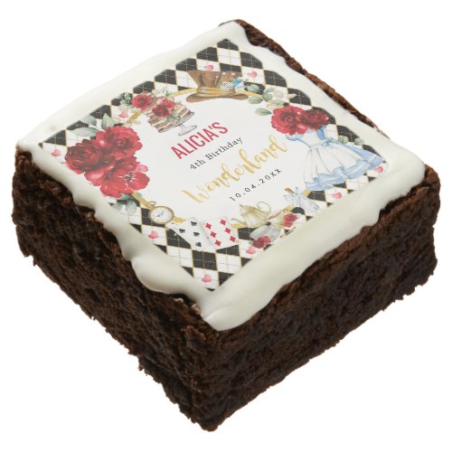 Alice in Wonderland Red Floral Mad Hatter Tea Brownie