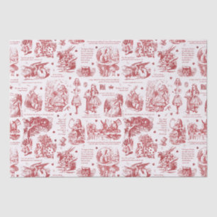 Alice in Wonderland Red Toile Quotes Tissue Paper