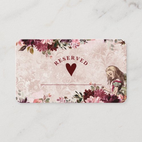 Alice in Wonderland Reserved Seating Wedding Place Card