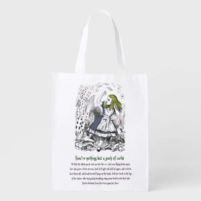 Alice in Wonderland Reusable Grocery Bag (Front)