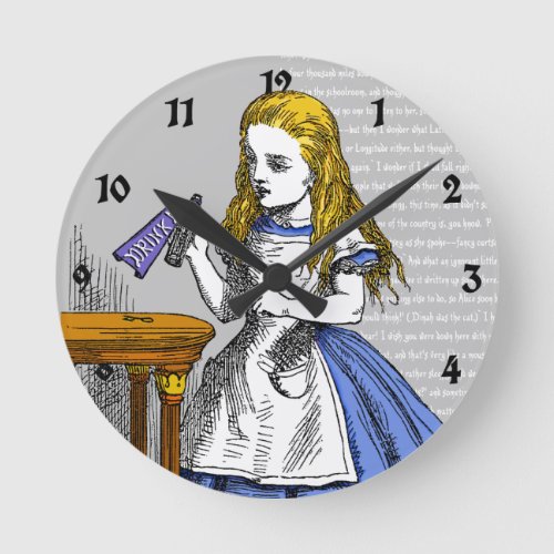Alice In Wonderland Round Clock