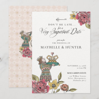 Alice In Wonderland Royal Crown Fairytale Wedding Invitation