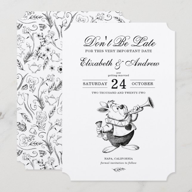 Alice in Wonderland Save the Date (Front/Back)