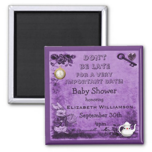 Alice in Wonderland Save The Date Baby Shower Magnet