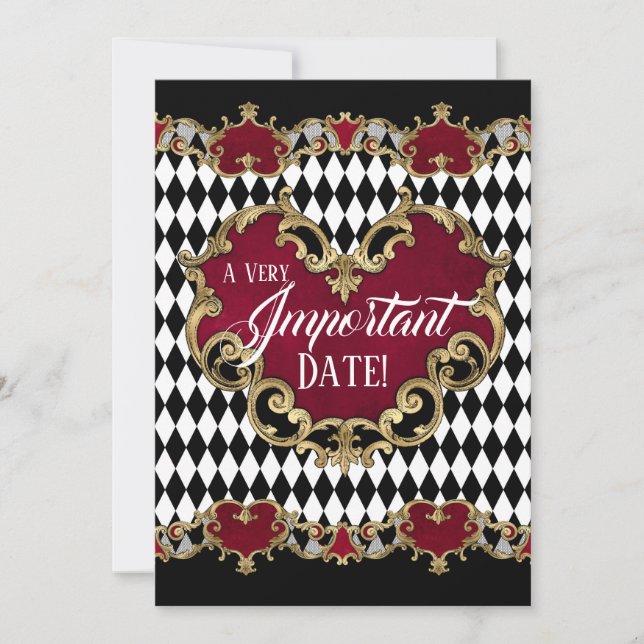 Alice in Wonderland Save the Date Card (Front)