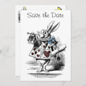 Alice in Wonderland Save the Date Invitation Card (Front/Back)