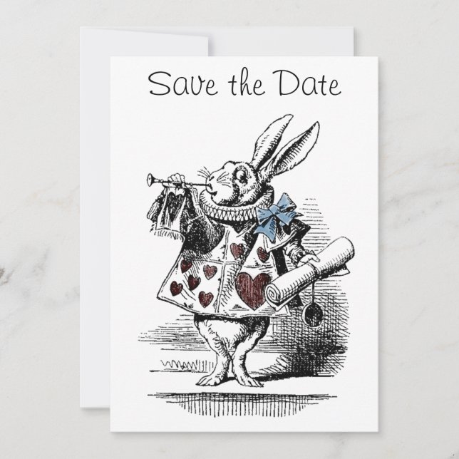 Alice in Wonderland Save the Date Invitation Card (Front)