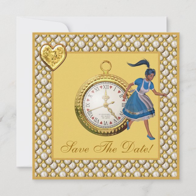 Alice in Wonderland Save the Date Wedding Invitation (Front)